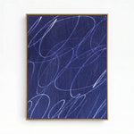 Abstract Marks in Indigo Blue Framed Wall Art - Resonant- Art Collectiv
