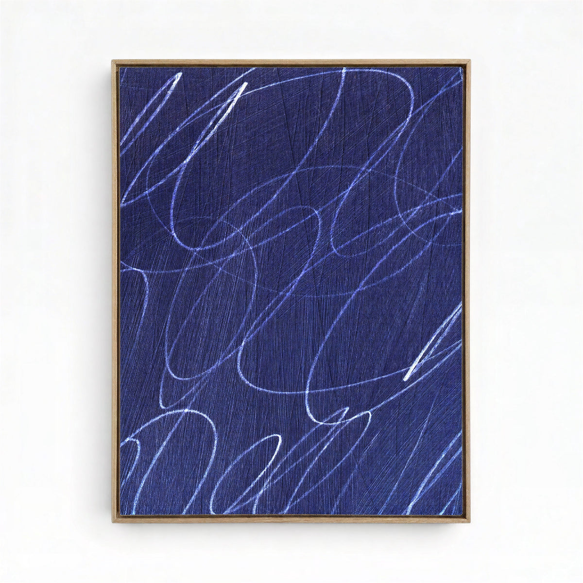 Abstract Marks in Indigo Blue Framed Wall Art - Resonant- Art Collectiv