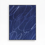 Abstract Marks in Indigo Blue Framed Wall Art - Resonant- Art Collectiv