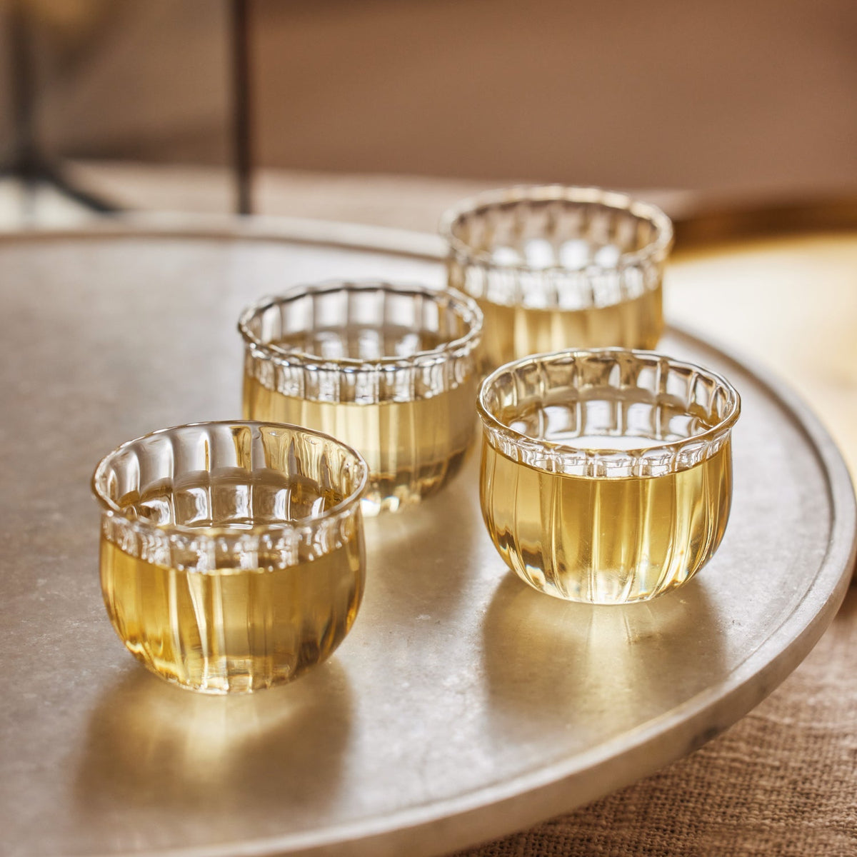 Kira Small Glass Cups - set of 4 by Fleck India - Resonant