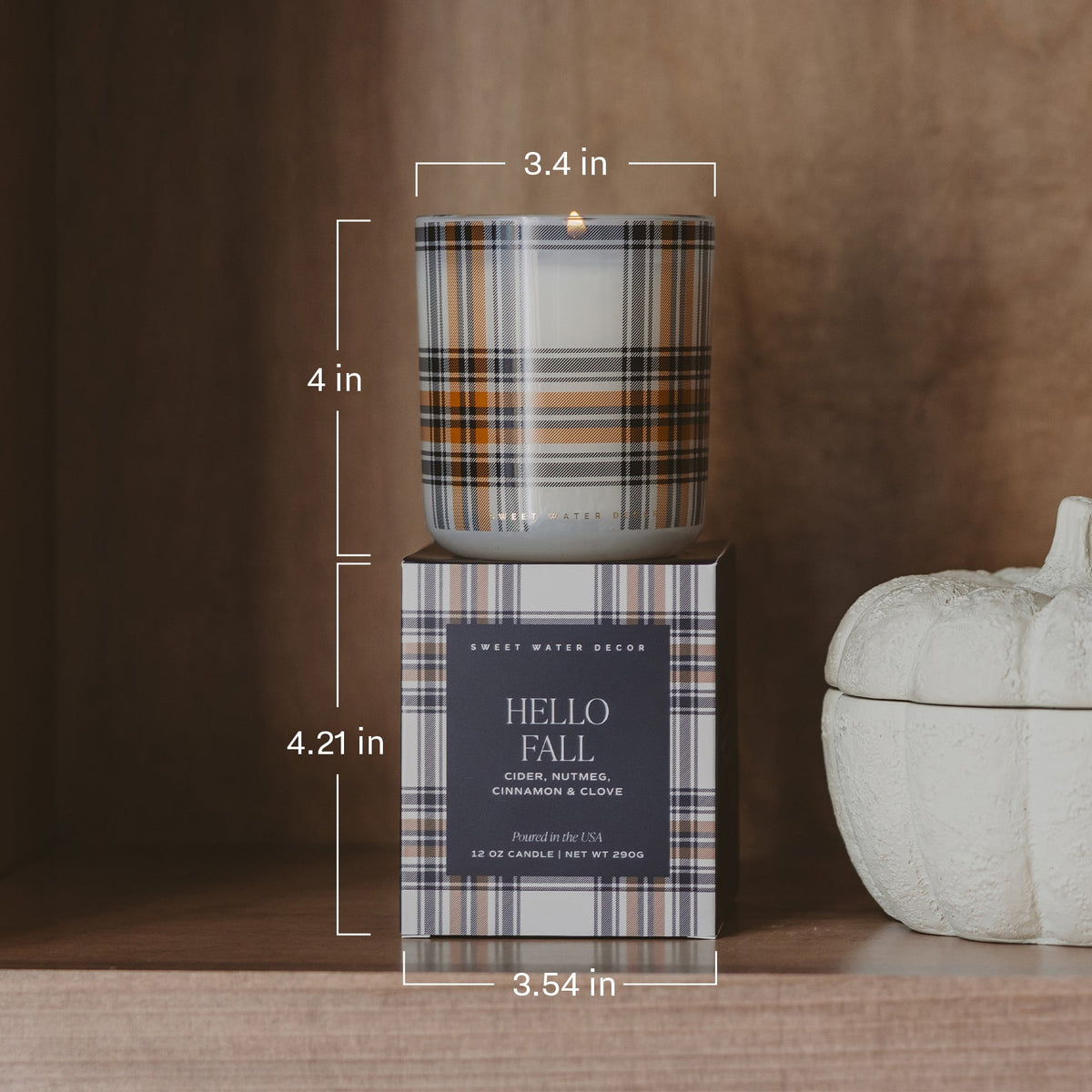Cozy Season Soy Candle - Boxed Amber Tinted Glass Jar - 12 oz - Resonant- Sweet Water Decor