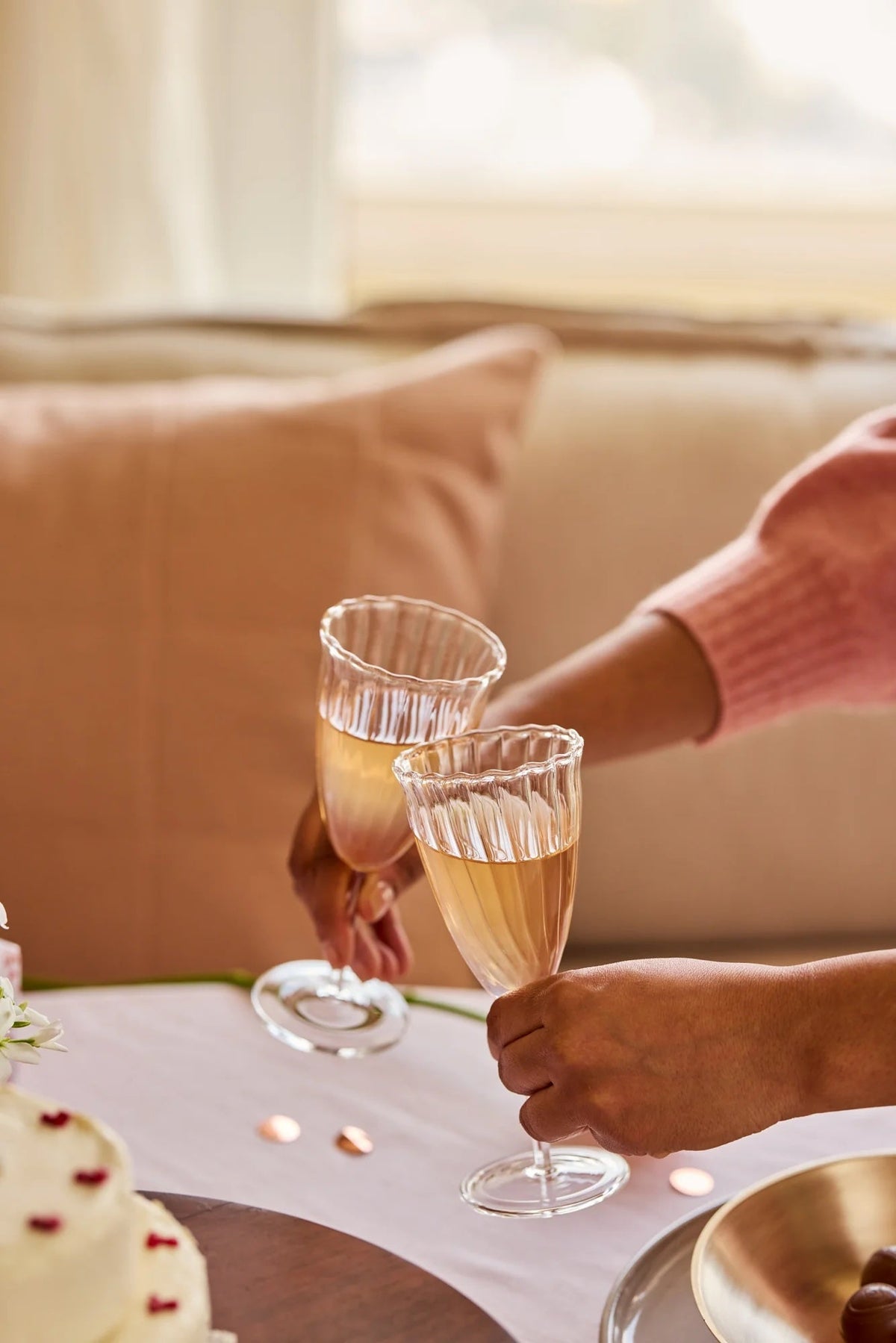 Kira Champagne Flutes, Set of 2 by Fleck India - Resonant