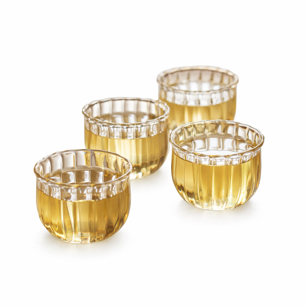 Kira Small Glass Cups - set of 4 by Fleck India - Resonant