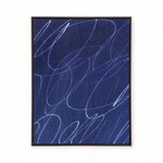 Abstract Marks in Indigo Blue Framed Wall Art - Resonant- Art Collectiv