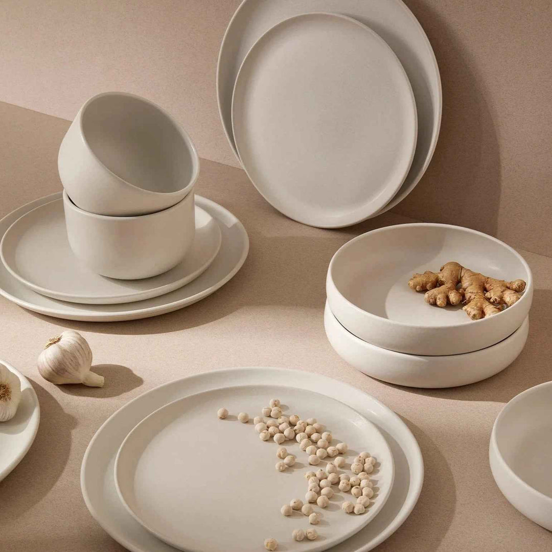 S/4 Tunisian Bowl - Matte White - Resonant- Gharyan Stoneware