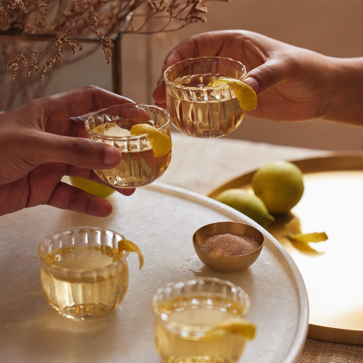 Kira Small Glass Cups - set of 4 by Fleck India - Resonant