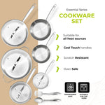 BE | LIVING Essential Series 12 pcs Cookware Set (Triply Stainless Steel) - Resonant