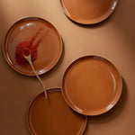 Stoneware Flat Salad/Dinner Plate | Edan 9.4" - Matte/Shiny Terracotta - Resonant- Gharyan Stoneware