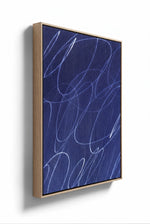 Abstract Marks in Indigo Blue Framed Wall Art - Resonant- Art Collectiv