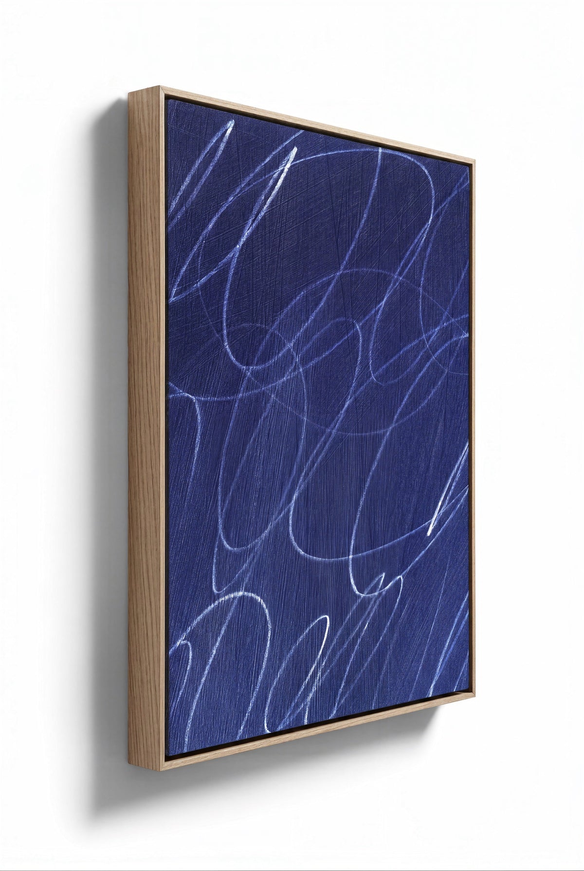 Abstract Marks in Indigo Blue Framed Wall Art - Resonant- Art Collectiv
