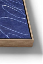 Abstract Marks in Indigo Blue Framed Wall Art - Resonant- Art Collectiv