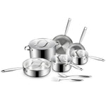 BE | LIVING Essential Series 12 pcs Cookware Set (Triply Stainless Steel) - Resonant