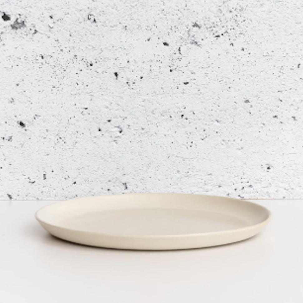 S/4 Tunisian Dinner Plate - Matte White - Resonant- Gharyan Stoneware