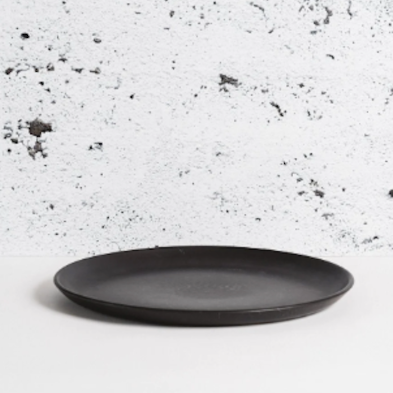 S/4 Tunisian Dinner Plate - Matte Black - Resonant- Gharyan Stoneware