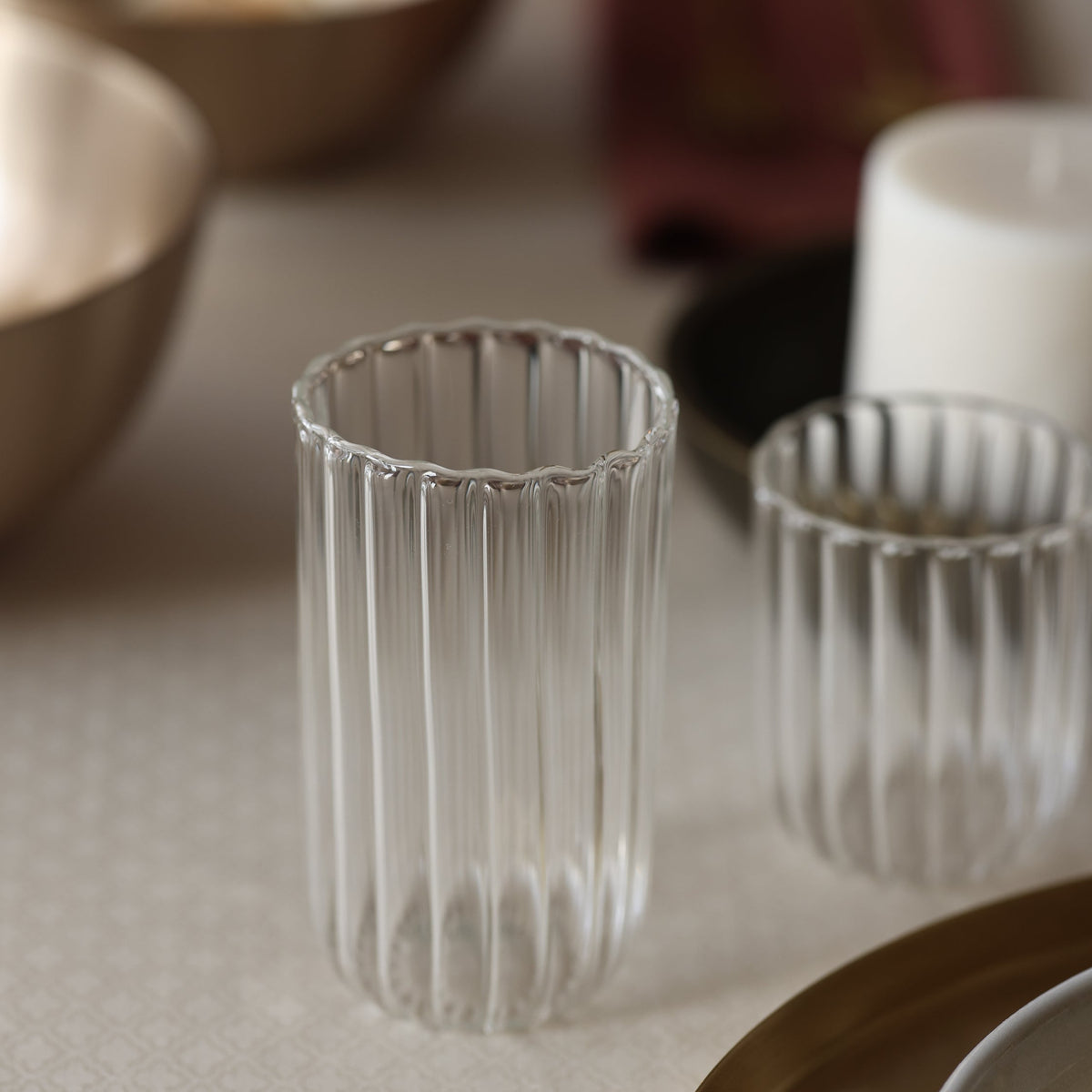 Kira Tall Tumbler - set of 4 by Fleck India - Resonant