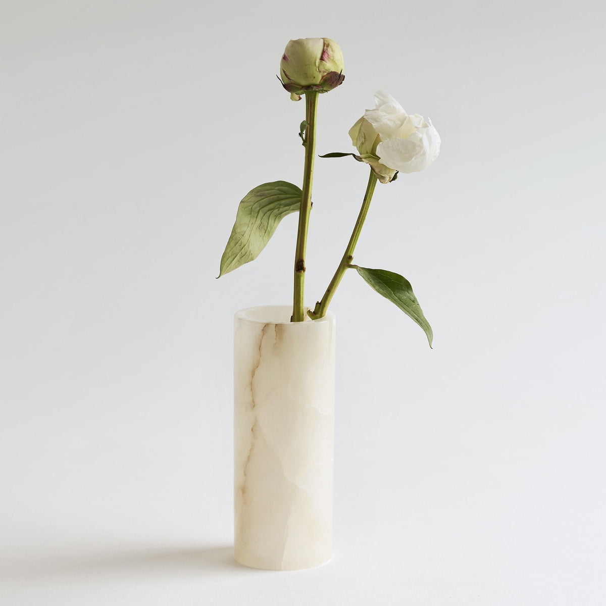 Santo Alabaster Narrow Vase - Resonant- The Collective Home