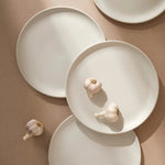 S/4 Tunisian Dinner Plate - Matte White - Resonant- Gharyan Stoneware