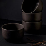 Dinner Bowl | Youlha 25 oz - Matte Black Stoneware Set - Resonant- Gharyan Stoneware