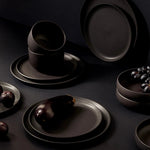 Dinner Bowl | Youlha 25 oz - Matte Black Stoneware Set - Resonant- Gharyan Stoneware