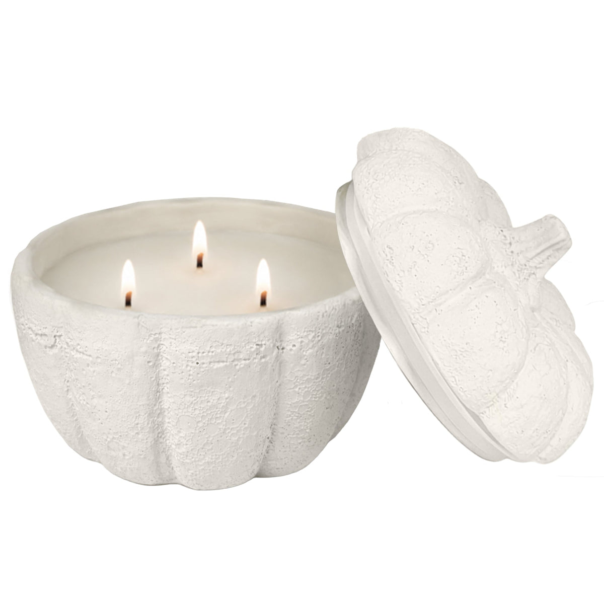 Cashmere and Vanilla Soy Candle - Cement Pumpkin Jar - 13.5 oz - Resonant- Sweet Water Decor
