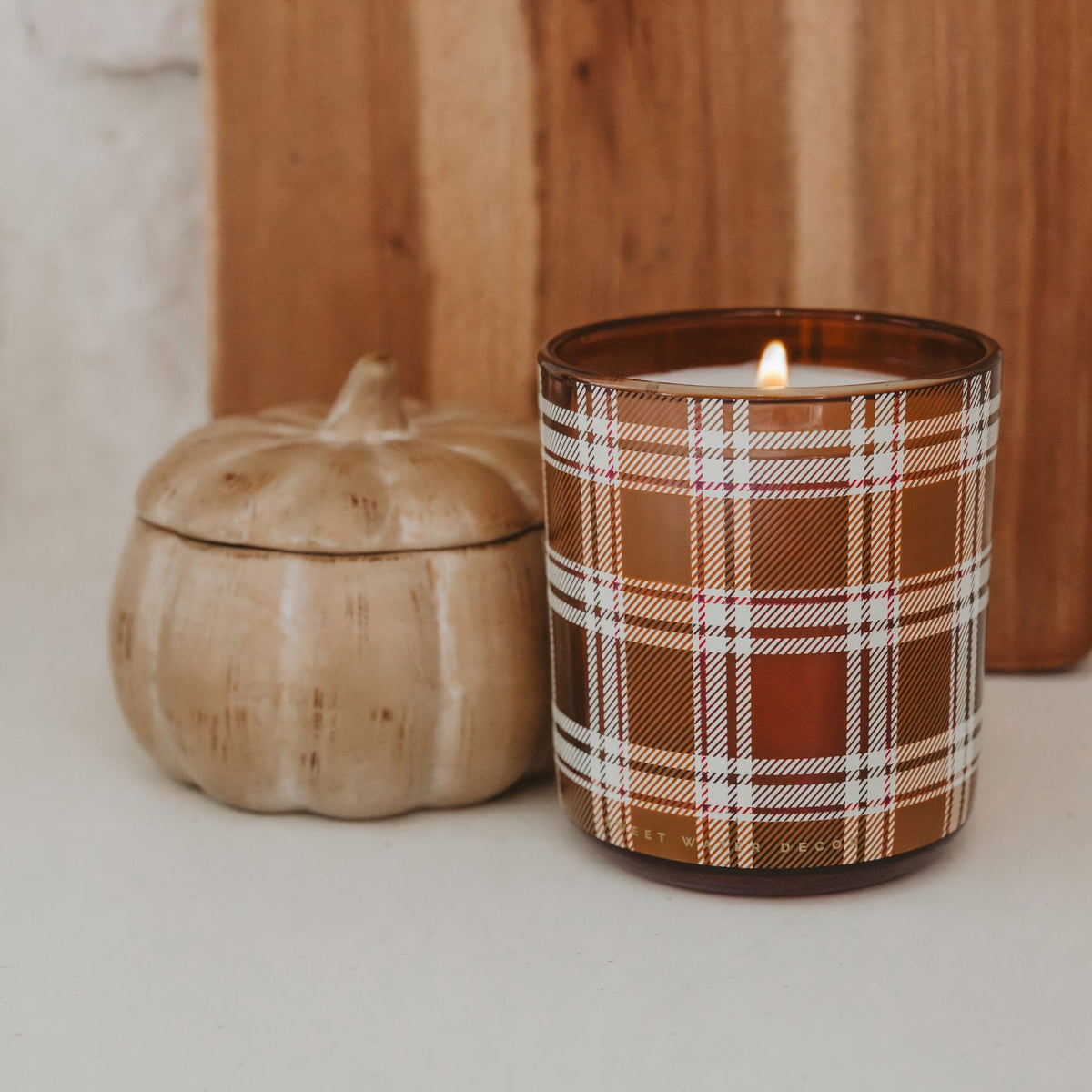 Pumpkin Spice Soy Candle - Ceramic Pumpkin Jar - 8 oz - Resonant- Sweet Water Decor