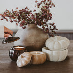 Pumpkin Spice Soy Candle - Ceramic Pumpkin Jar - 8 oz - Resonant- Sweet Water Decor