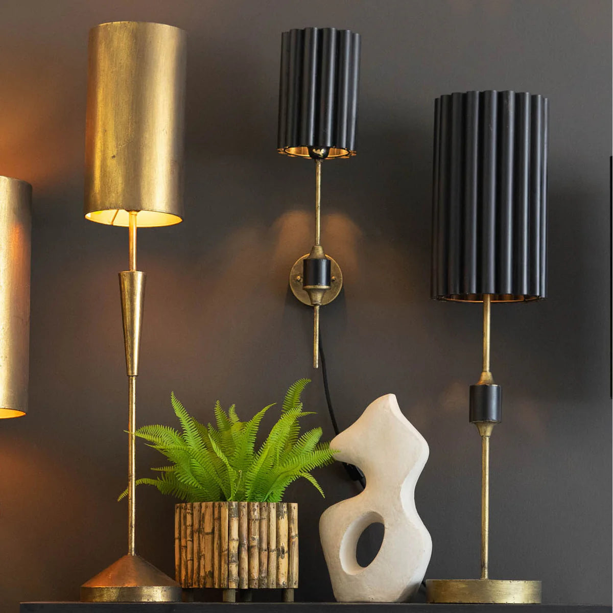 Barrel Antique Gold Lamps - Resonant
