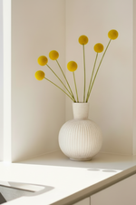 Tall Stone Composite Fluted Bulb Vase - Resonant