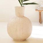 Tall Stone Composite Fluted Bulb Vase - Resonant