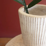 Tall Stone Composite Fluted Bulb Vase - Resonant