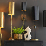 Fluted Black & Antique Gold Lamps - Resonant