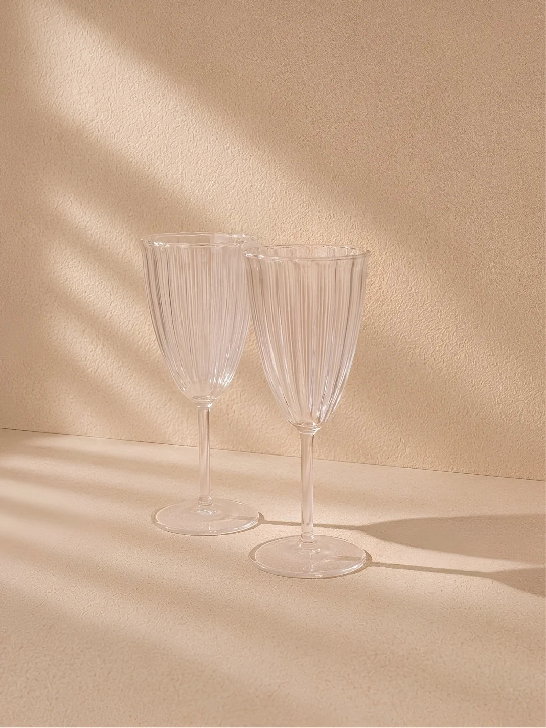 Kira Champagne Flutes, Set of 2 by Fleck India - Resonant