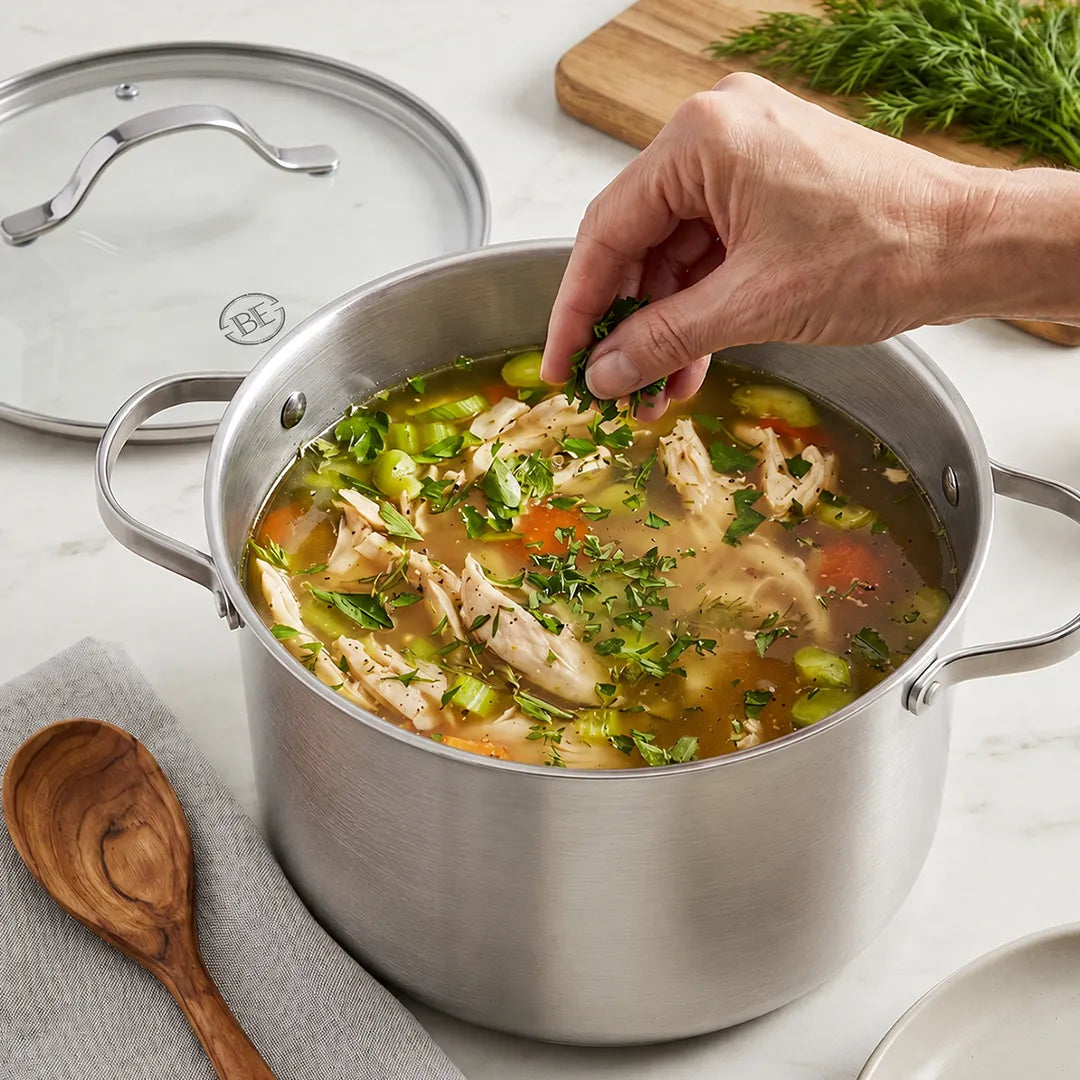 BE | LIVING Essential Series 12 pcs Cookware Set (Triply Stainless Steel) - Resonant