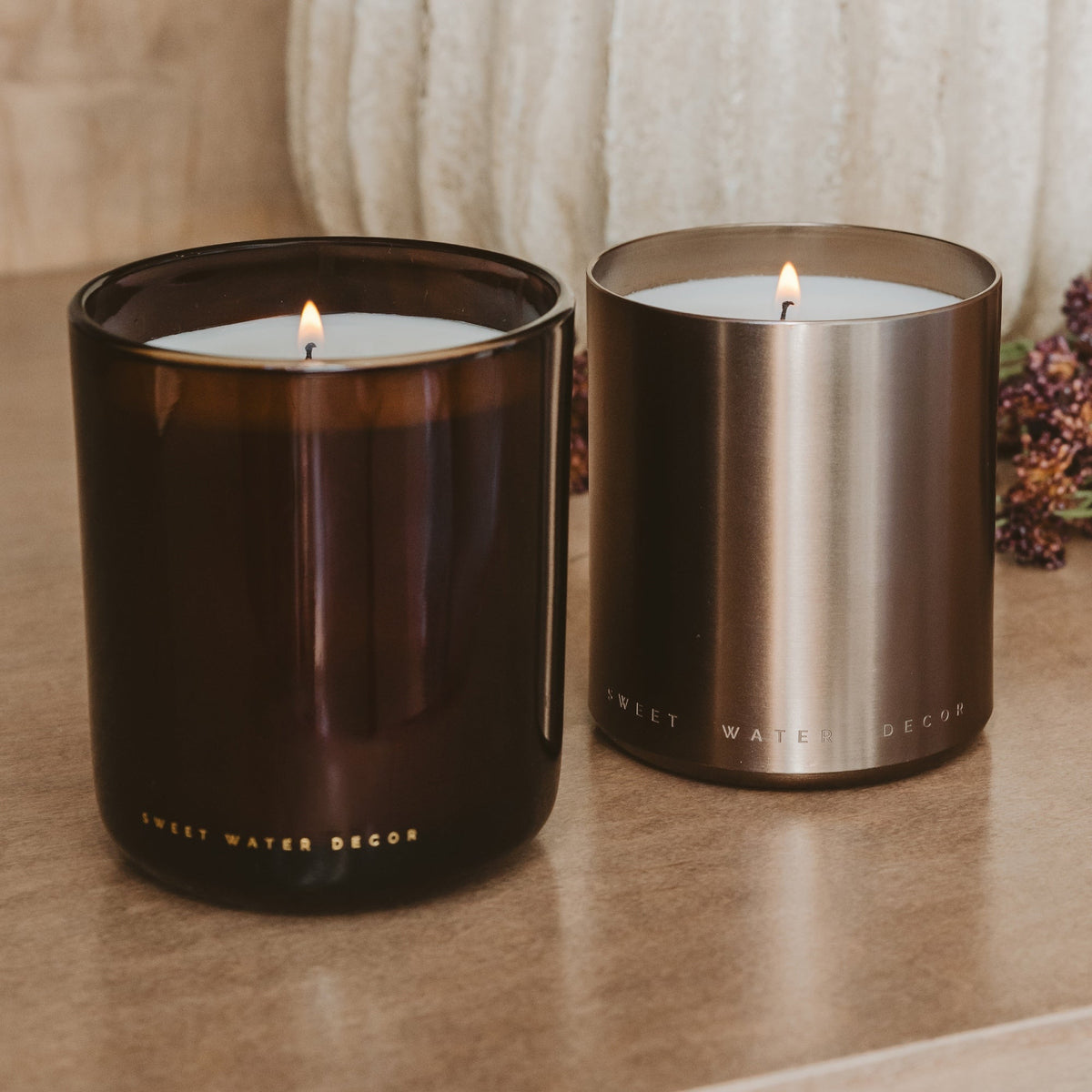 Cozy Season Soy Candle - Boxed Amber Tinted Glass Jar - 12 oz - Resonant- Sweet Water Decor