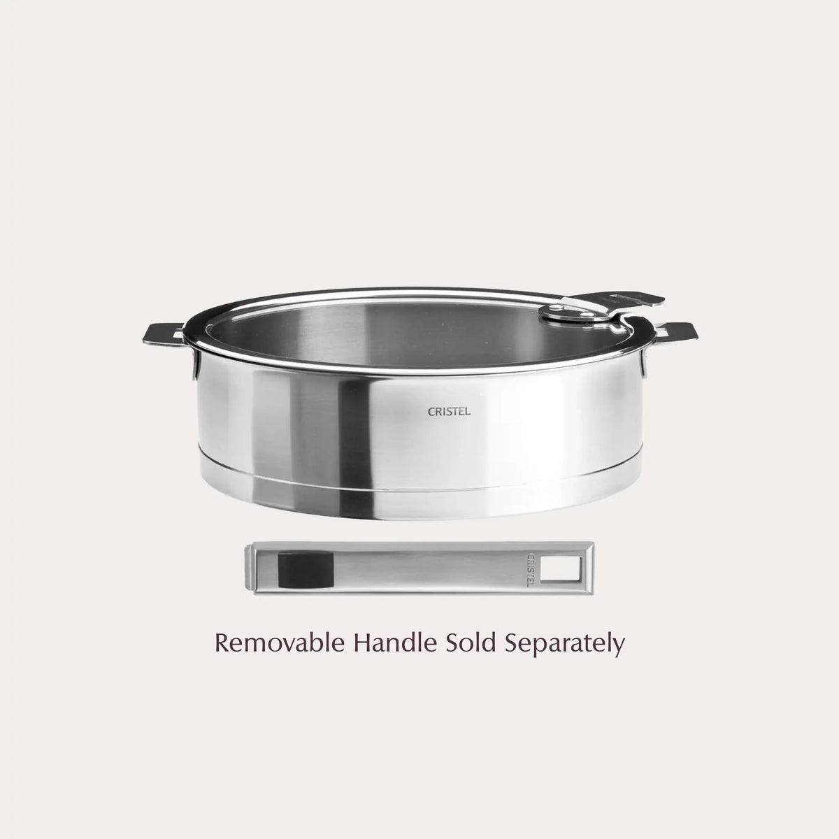 Saute pan with lid - Resonant- Cristel Cookware