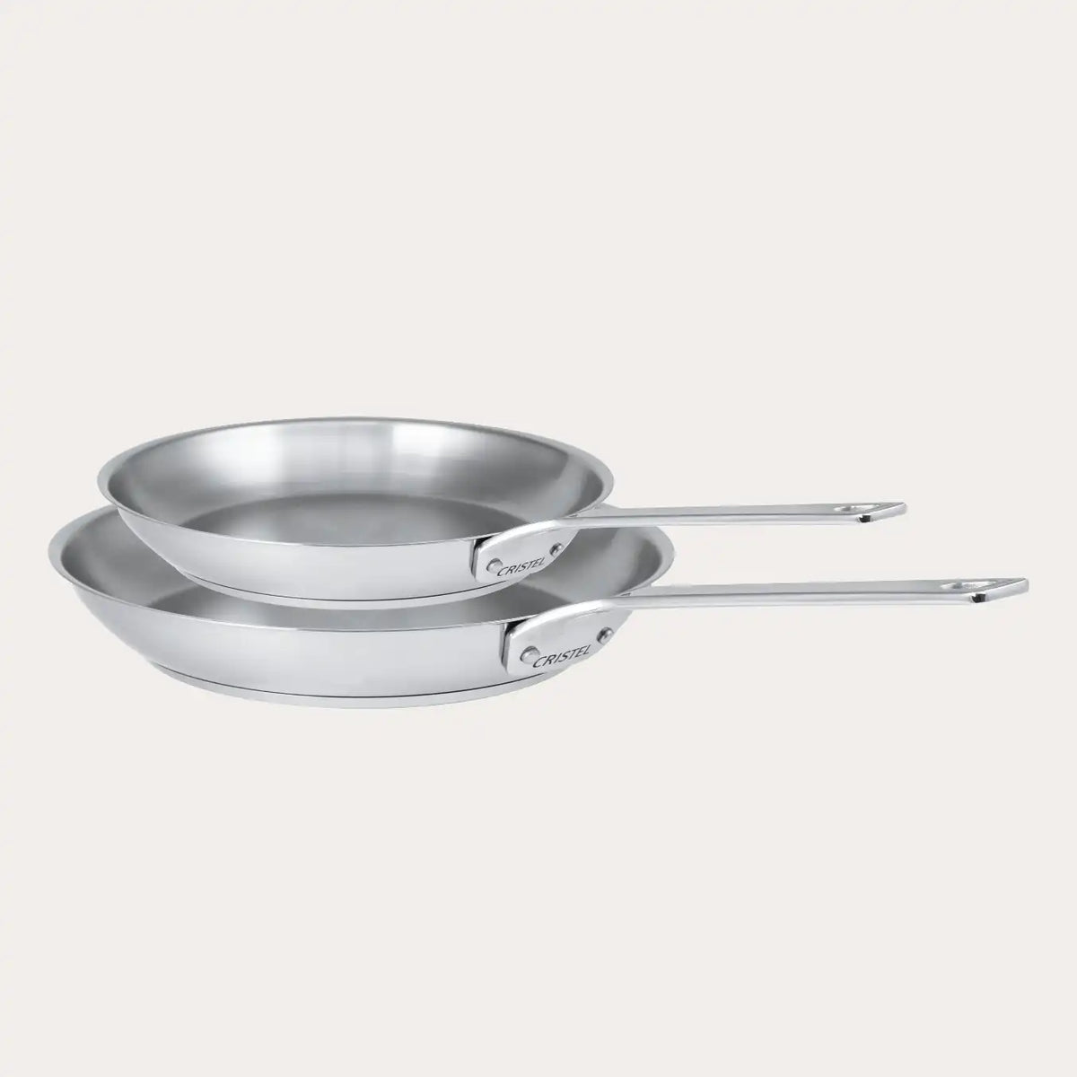 Cristel Cookware Sainless Steel Frying Pans - Set of 2 - Resonant