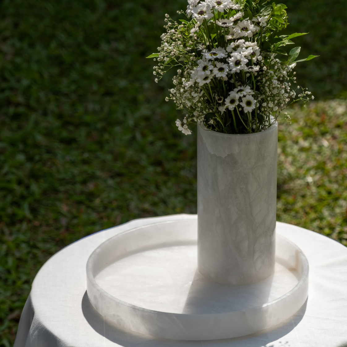 Santo Alabaster Tall Vase - Resonant- The Collective Home