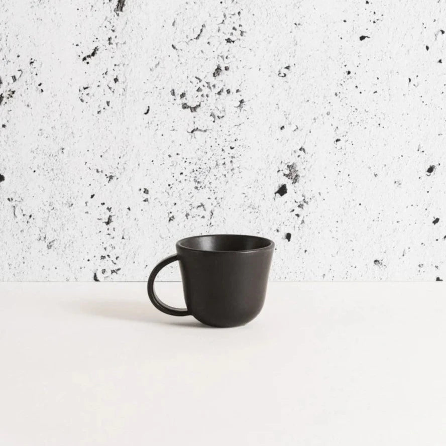 S/4 Tunisian Mug - Matte Black - Resonant- Gharyan Stoneware