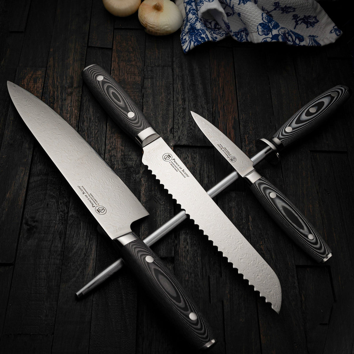 Damascus Knife 4 Piece Gift Set - Resonant