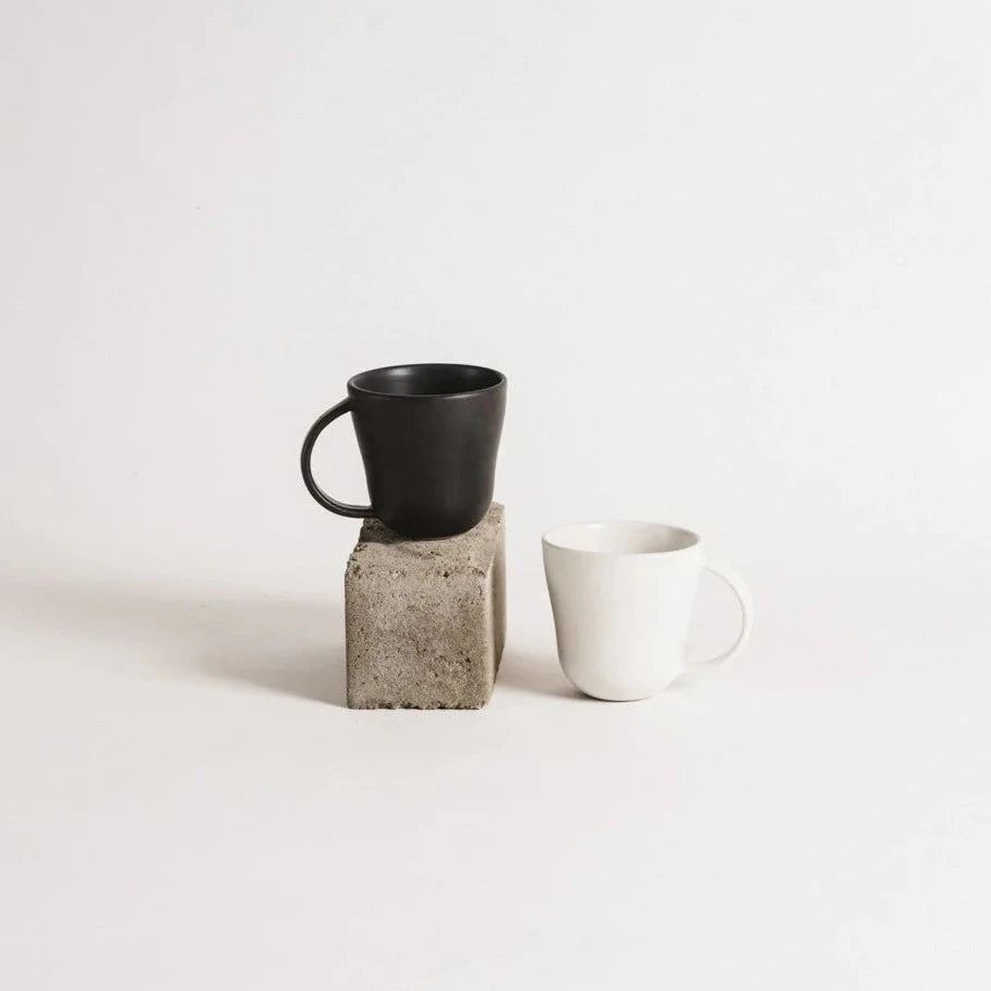S/4 Tunisian Mug - Matte Black - Resonant- Gharyan Stoneware