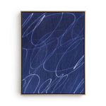 Abstract Marks in Indigo Blue Framed Wall Art - Resonant- Art Collectiv