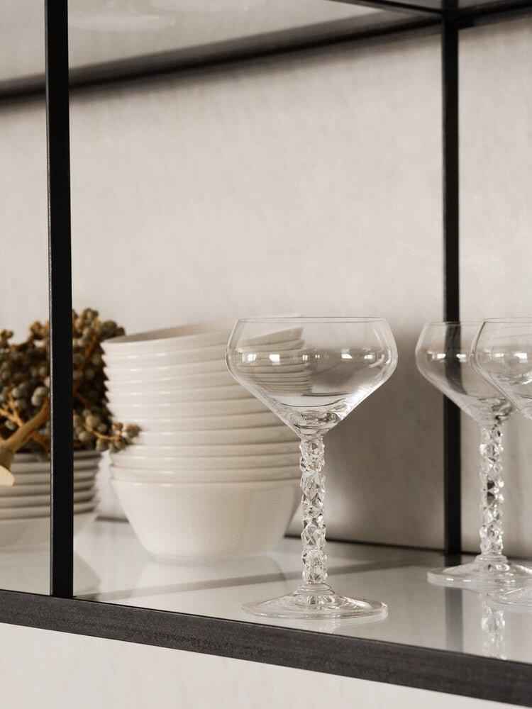 Elevate Your Entertaining with the Carat Coupe Set of 2 – Modern Cut Crystal Elegance Orrefors