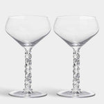 Elevate Your Entertaining with the Carat Coupe Set of 2 – Modern Cut Crystal Elegance Orrefors