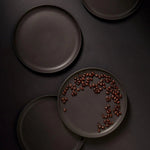 S/4 Tunisian Dinner Plate - Matte Black - Resonant- Gharyan Stoneware