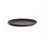 Flat Salad/Dinner Plate | Edan 9.4" - Matte Black Stoneware - Resonant- Gharyan Stoneware
