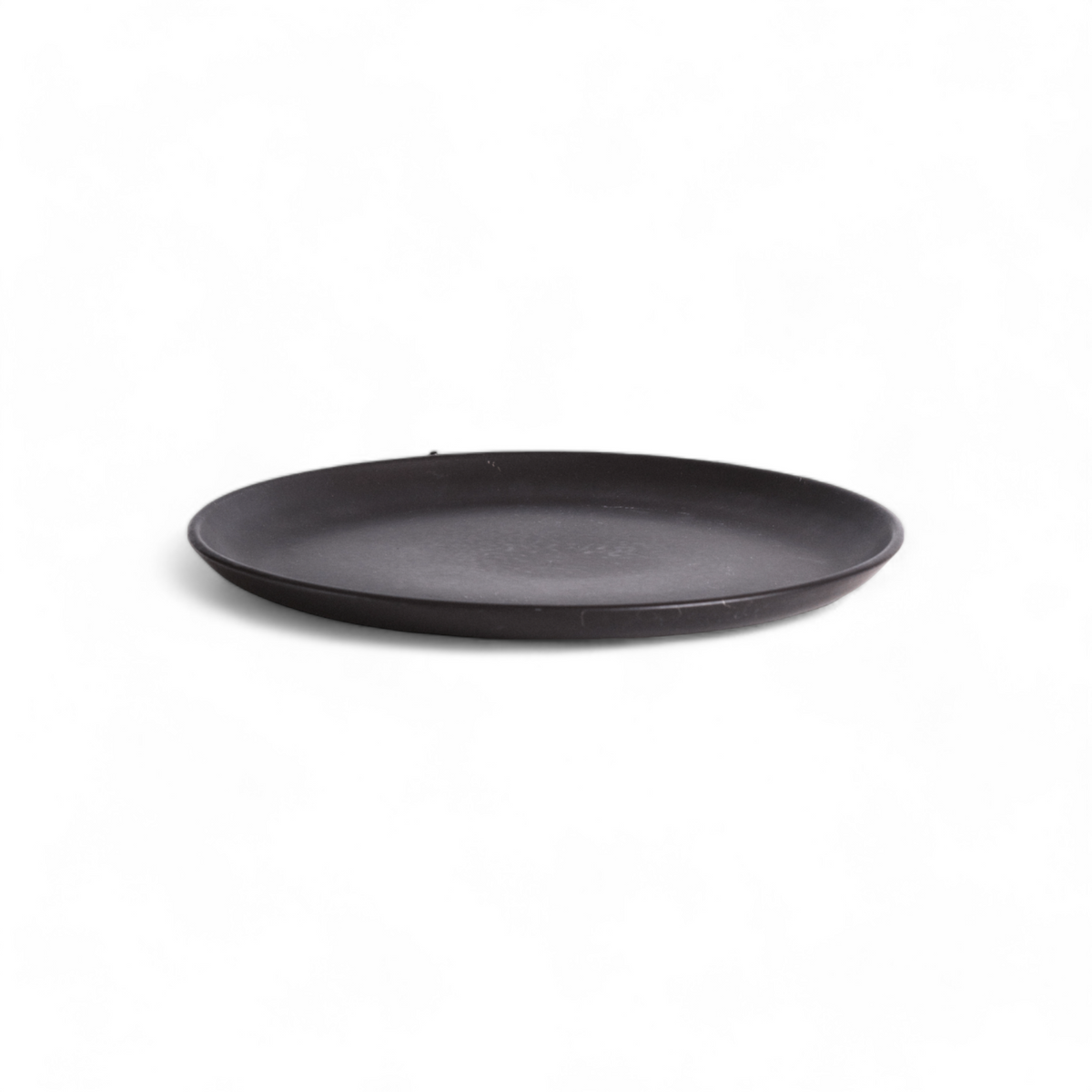 Flat Salad/Dinner Plate | Edan 9.4" - Matte Black Stoneware - Resonant- Gharyan Stoneware