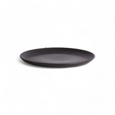 Flat Salad/Dinner Plate | Edan 9.4" - Matte Black Stoneware - Resonant- Gharyan Stoneware
