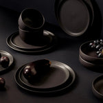 Stoneware Pasta/Salad Plate | Edan 7.9" - Matte Black - Resonant- Gharyan Stoneware