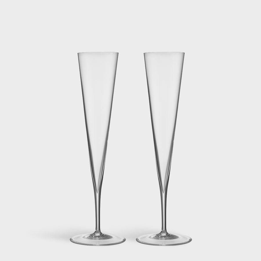 Geometry Champagne Set of 2: Geometric Elegance for Sparkling Wines.