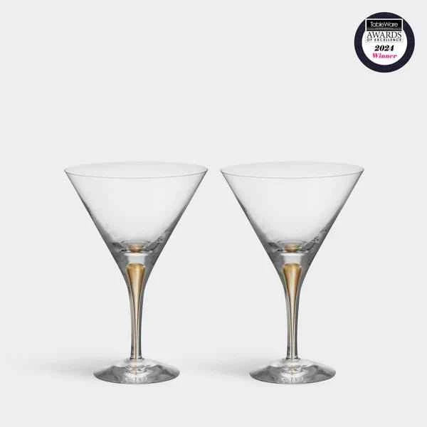 Intermezzo Gold Martini Glasses - Set of 2